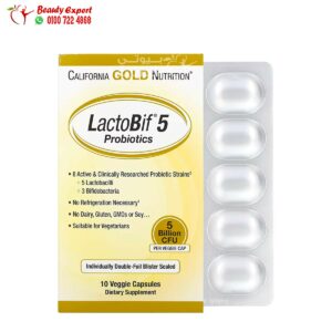 California Gold Nutrition LactoBif Probiotics 5 Billion CFU 10 Veggie Capsules