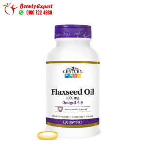 كبسولات زيت بذر الكتان سينشرى 21 1000 ملجم 120 كبسولة هلامية 21st Century Flaxseed Oil 1000 mg