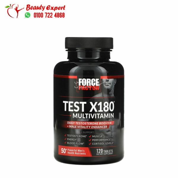 فورس فيكتور تيست اكس 180 معزز للتستوستيرون 120 قرصًا Force Factor Test X180 Multivitamin + Testosterone Booster