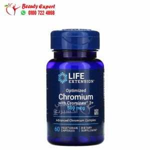 Life Extension Optimized chromium capsules with Crominex 3+ 500 mcg 60 vegetable capsules