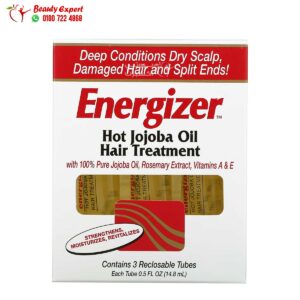 انرجايزر أنابيب لعلاج الشعر بزيت الجوجوبا 14.8 مل 3 انابيب Hobe Labs, Energizer Hot Jojoba Oil Hair Treatment