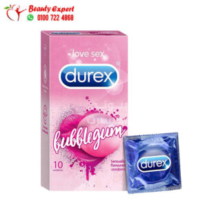 واقي دوركس للرجال بنكهة اللبان والفقاعات 10 كندوم - Durex Bubble-gum Flavoured Condoms For Men