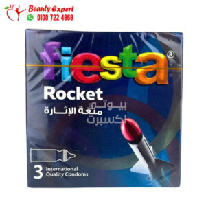 فيستا روكيت واقي ذكري للرجال Fiesta Rocket Contoured Ribbed & Dotted Condoms