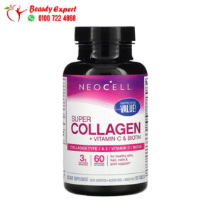 كبسولات سوبر كولاجين مع فيتامين سي والبيوتين لدعم صحة البشرة والشعر والأظافر والمفاصل 180 قرصًا Super Collagen + Vitamin C & Biotin NeoCell